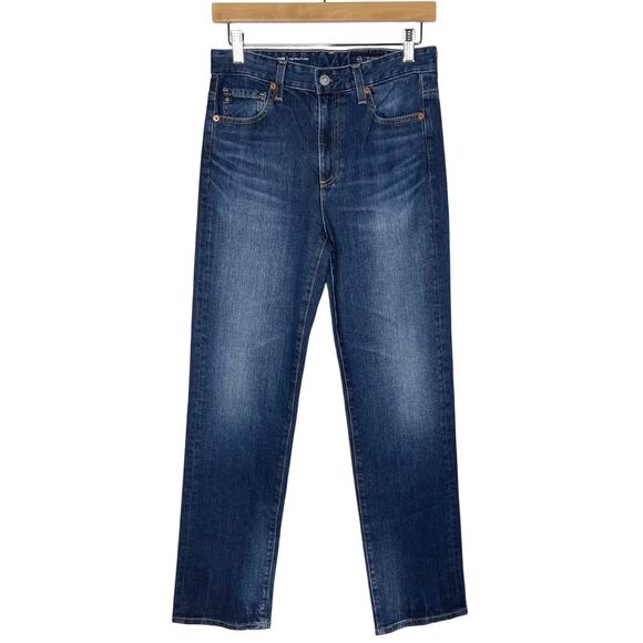 AG Adriano Goldschmied Womens 27 Saige High Rise Straight Jeans in Gondola Dark - Picture 1 of 12